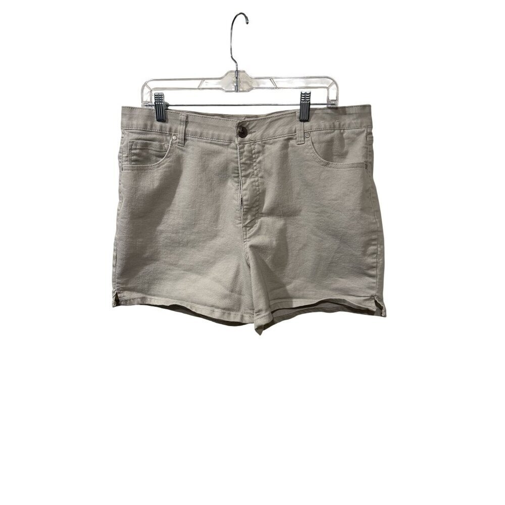 D.Jeans Womens Beige Denim Shorts Size 16 Cotton Blend Casual Everyday Wear